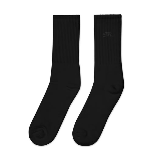 Ric Hassani Angel Embroidered socks black logo