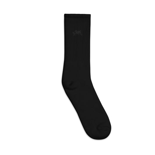 Ric Hassani Angel Embroidered socks black logo